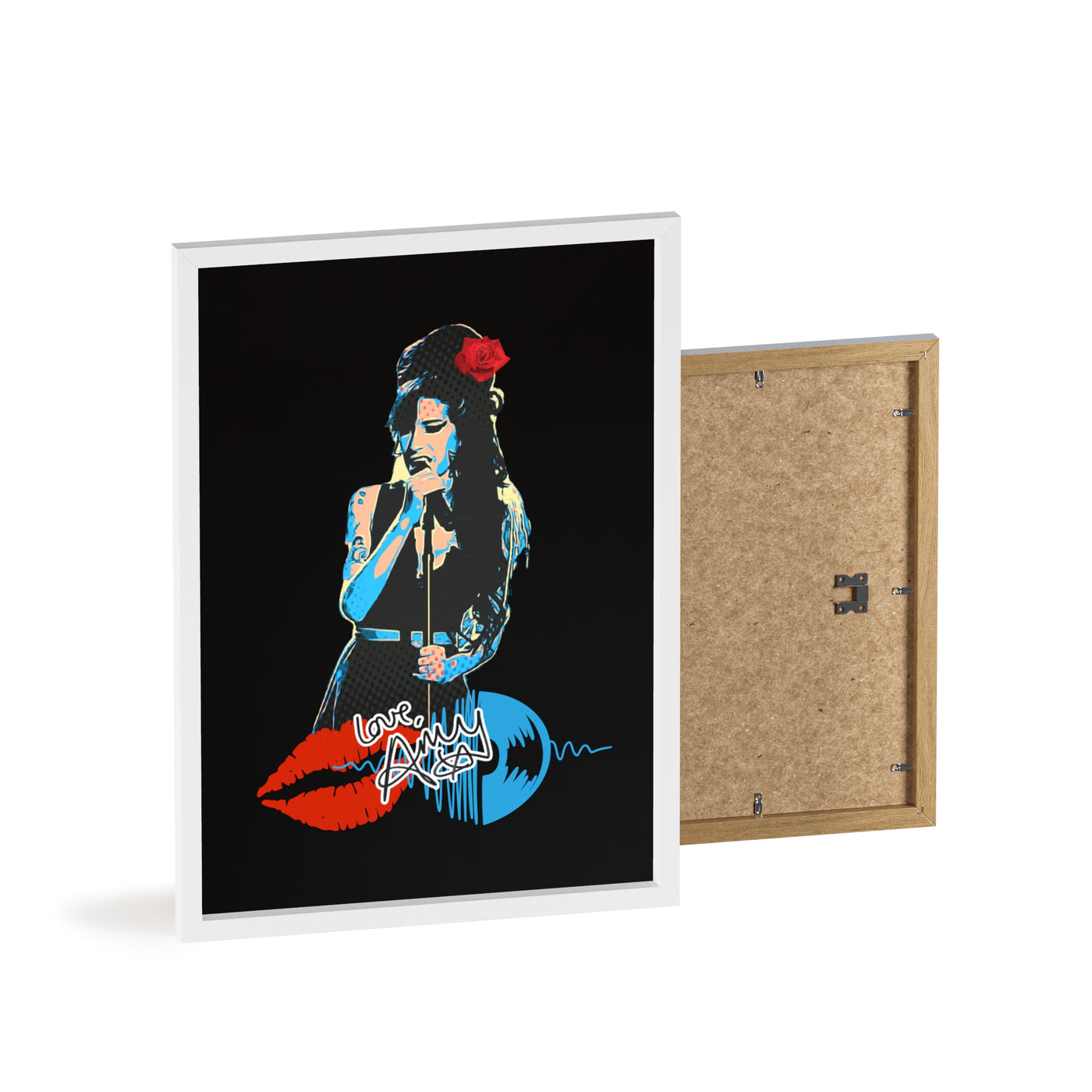 Love Amy Winehouse Poster with Wooden Frame - Vibrant Wall Art for Music Lovers
