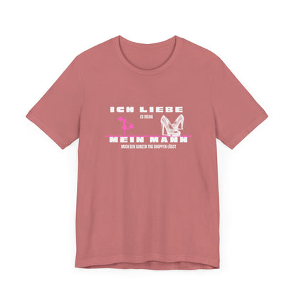 I Love My Husband "Shopping" Unisex Jersey Short Sleeve Tee