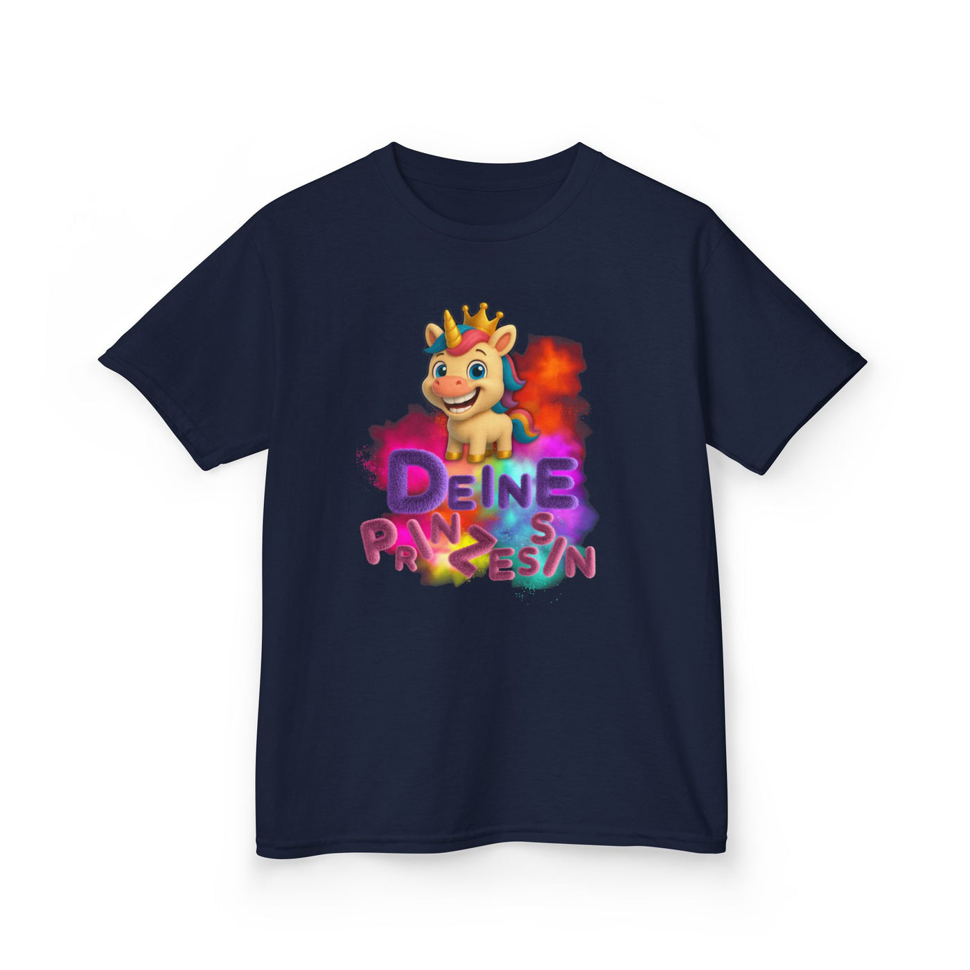 Colorful Kids Tee - “Deine Prinzessin” Design - Fun & Playful Shirt for Young Royalty