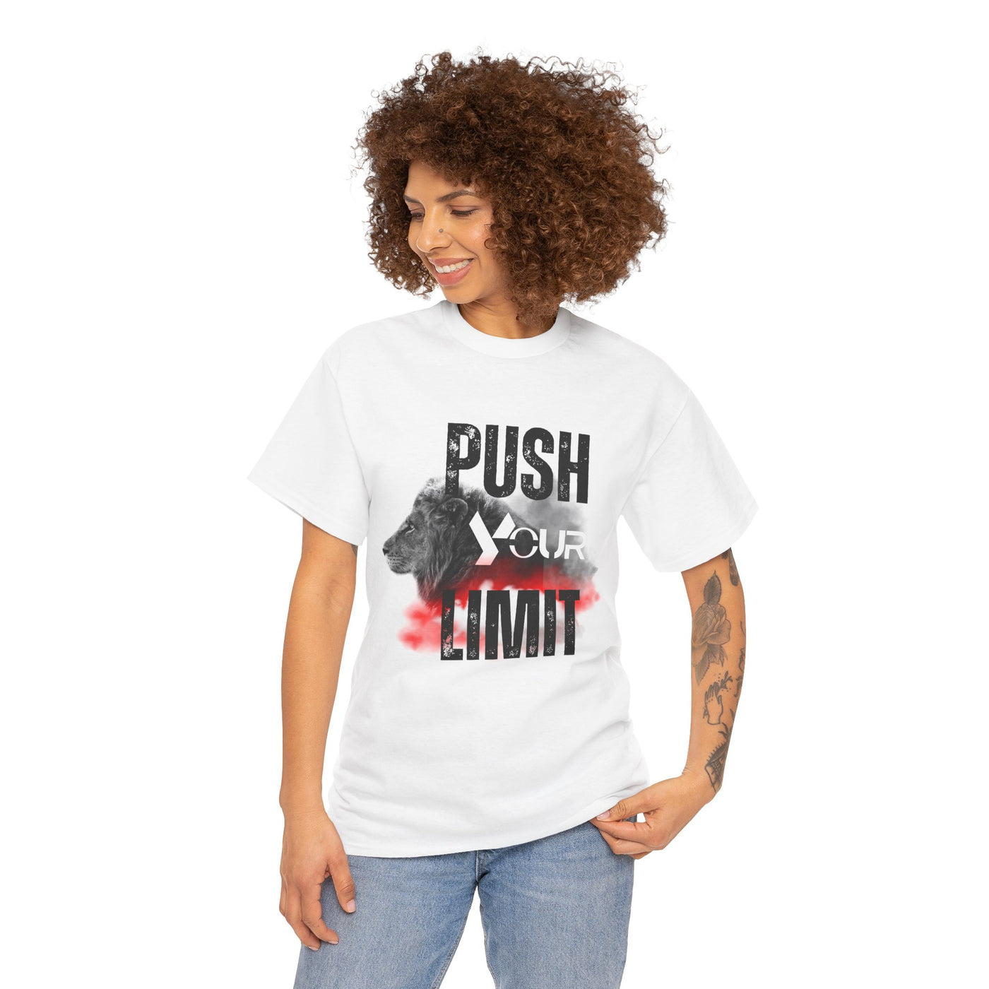 Motivational Unisex Heavy Cotton Tee - "Push Your Limit"