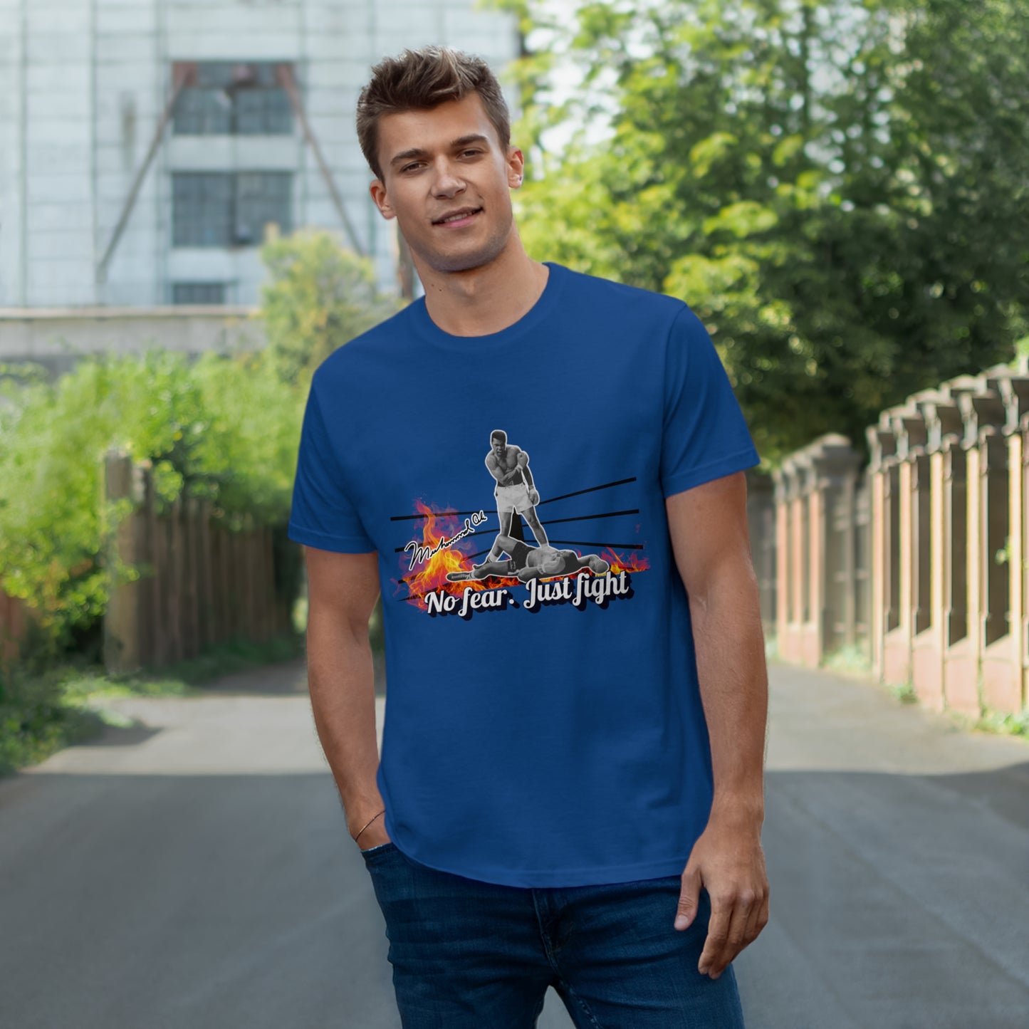 No Fear Just Fight T-Shirt, Motivational Shirt Muhammad Ali