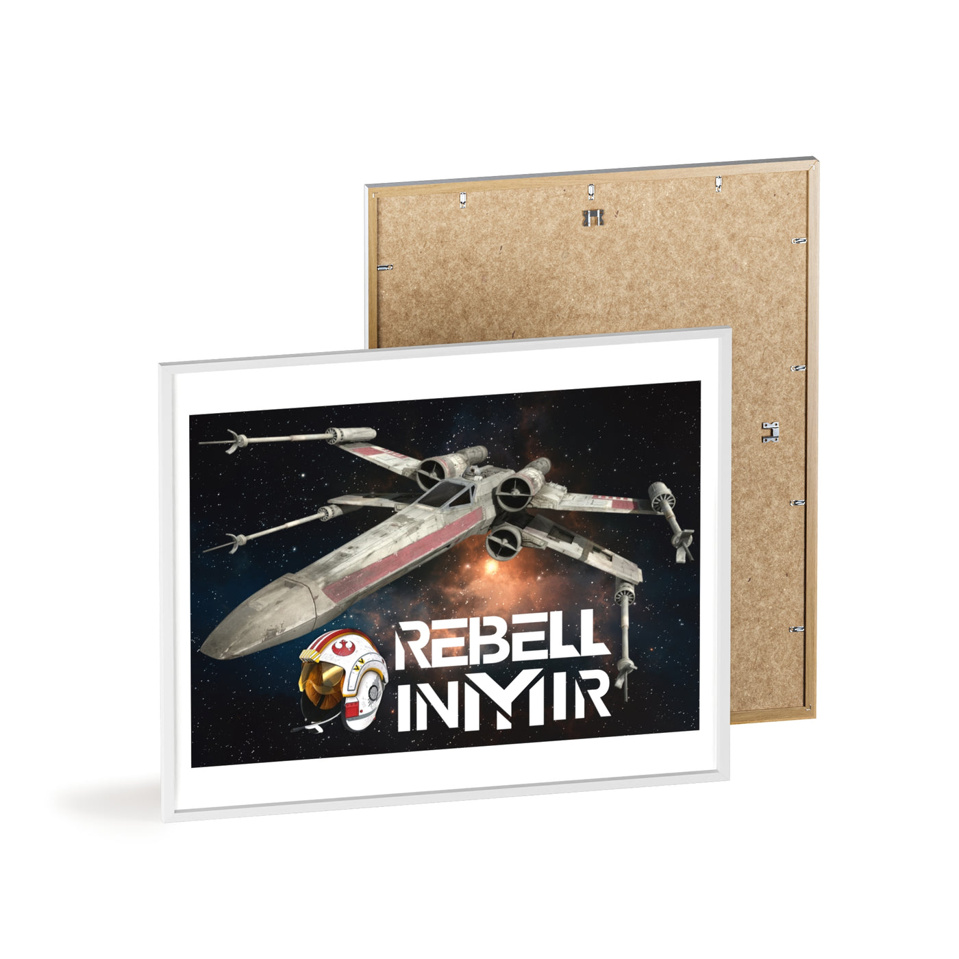 Star Wars X-Wing Fighter Poster with Wooden Frame - Rebel Inyir Decor