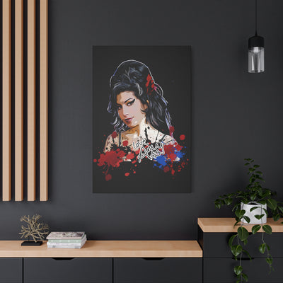 Amy Winehouse Art Canvas - Stretched Wall Decor with Signature