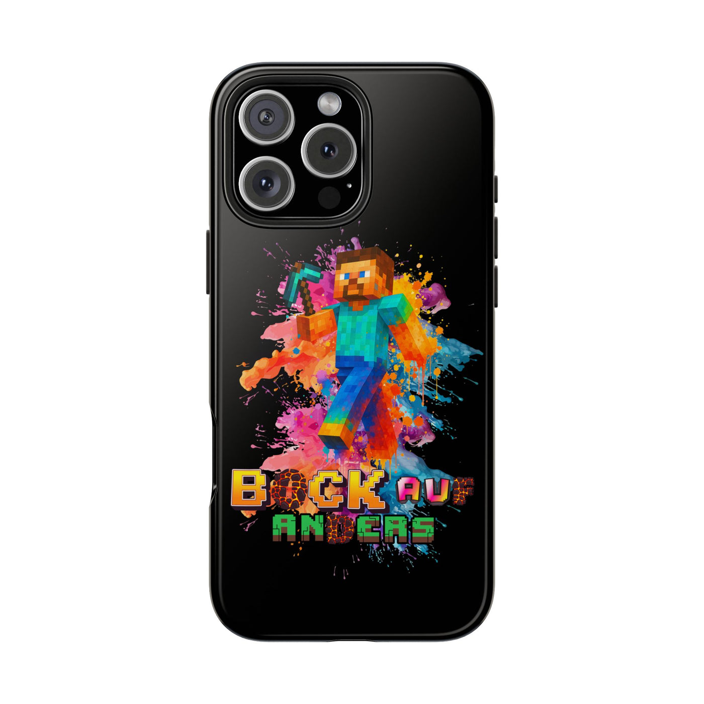 Minecraft Inspired Tough Phone Case - Handyhülle  "Bock auf anders" Colorful Gamer Design