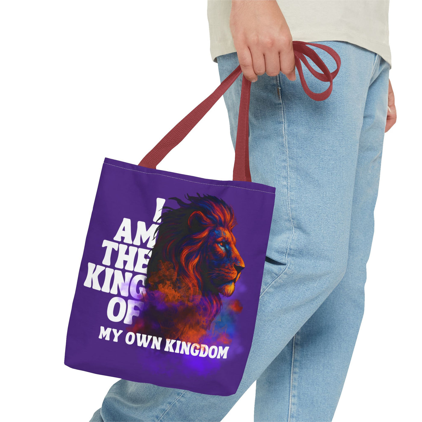 Regal Lion Tote Bag - I Am the King of My Own Kingdom, Canvas Bag,
