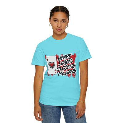 Heart Leads Success Unisex Heavy Cotton Tee | Graphic Tee | Casual Wear | Gift for Gamers | Inspirational Fashion | Streetwear