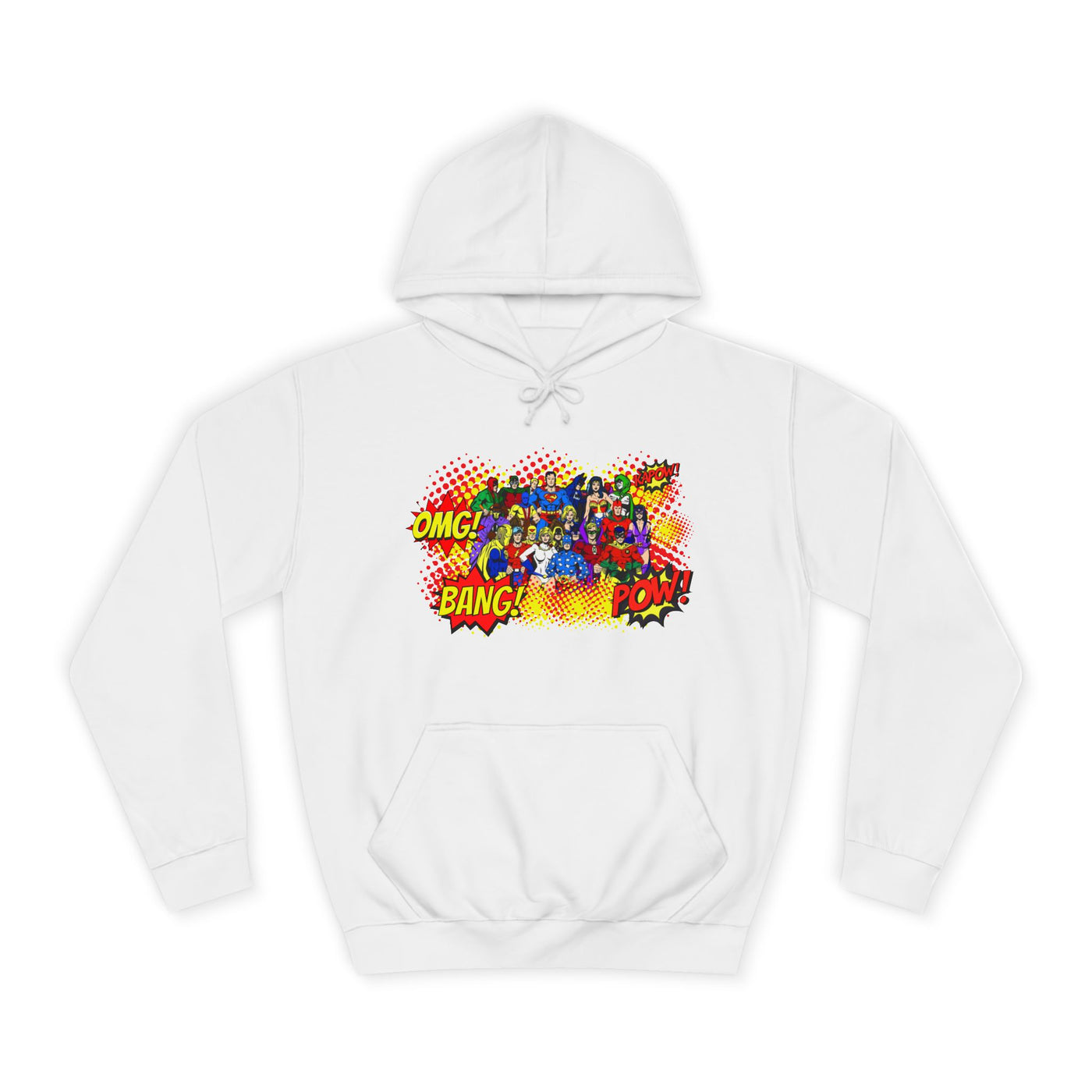 Superhero Graphic Hoodie, Unisex College Sweatshirt, Marvel DC Fans Apparel, Comic Book Lover Gift, Fun Cosplay Outfit