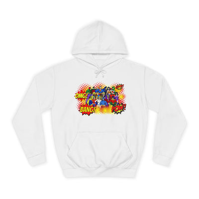 Superhero Graphic Hoodie, Unisex College Sweatshirt, Marvel DC Fans Apparel, Comic Book Lover Gift, Fun Cosplay Outfit