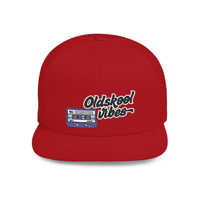 Oldschool Vibes Flat Bill Snapback Cap | Retro style hat for casual wear