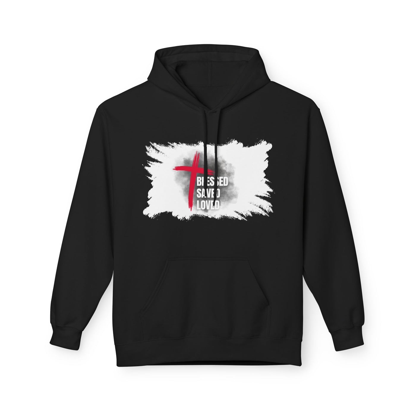 Faith-Inspired Hoodie: Blessed, Saved, Loved - Christian JESUS