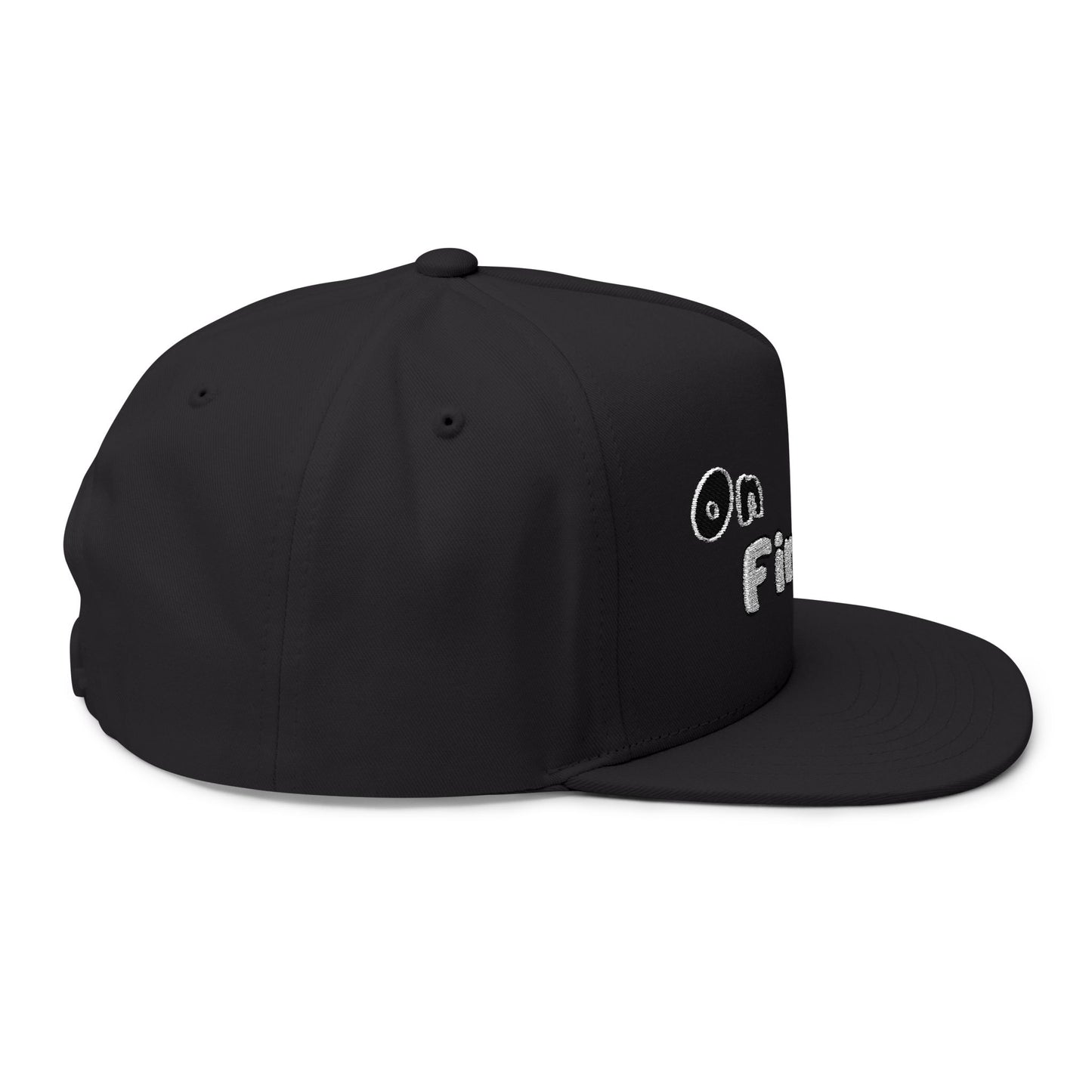 Embroidered Flat Bill Cap - "on fire"