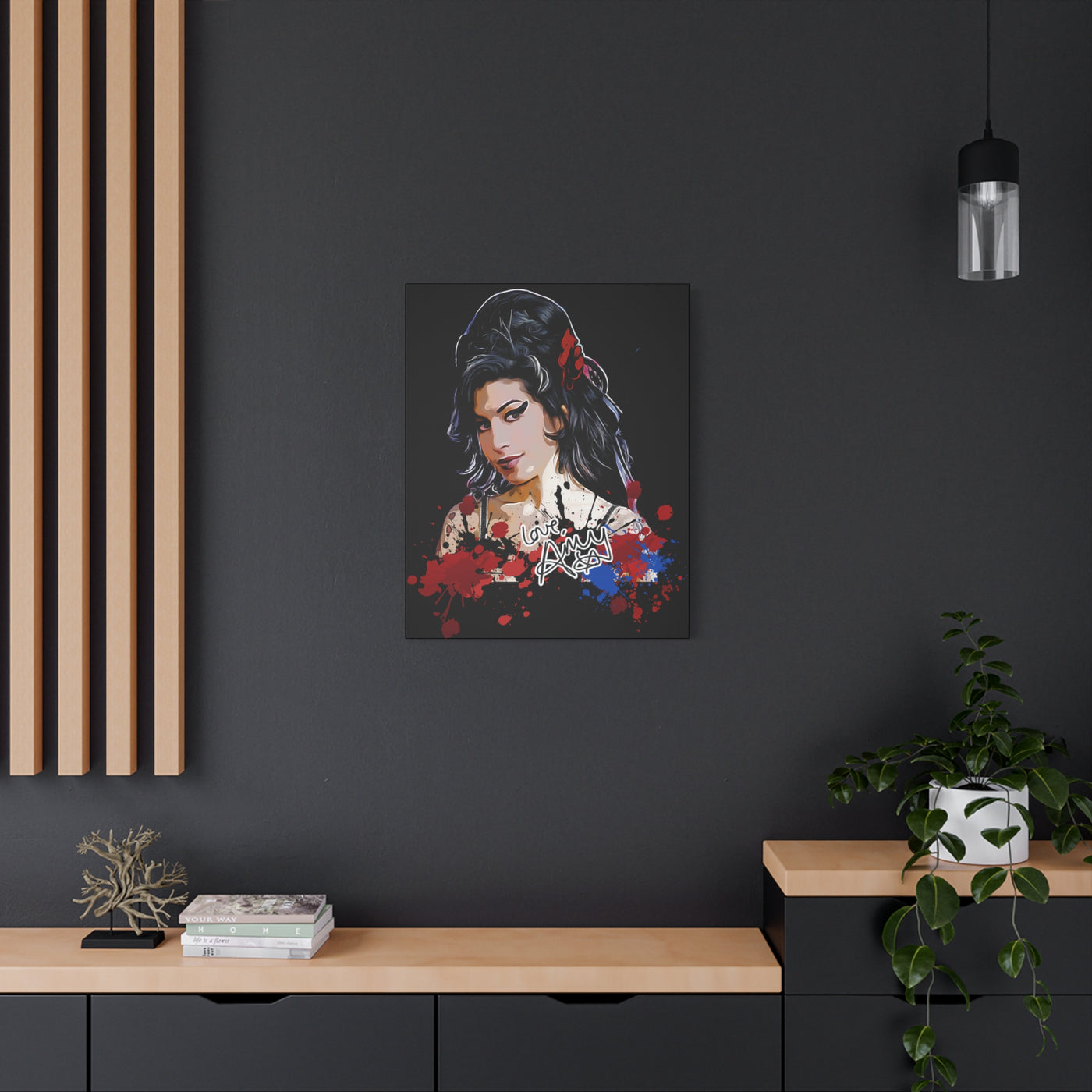 Amy Winehouse Art Canvas - Stretched Wall Decor with Signature