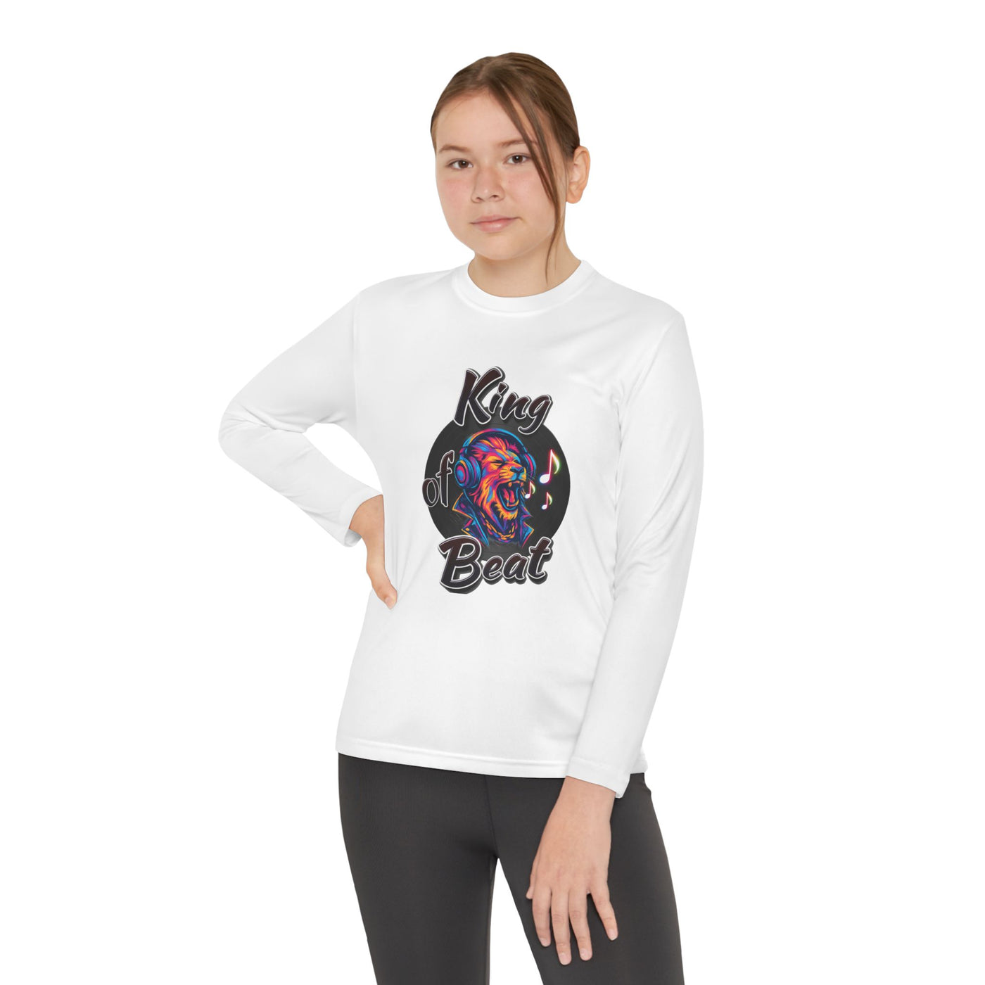King of Beat Youth Long Sleeve Tee - Perfect for Young Musicians! 