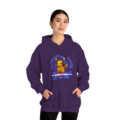 Rave Hoddie, Live Love Rave - Techno - Pokemon