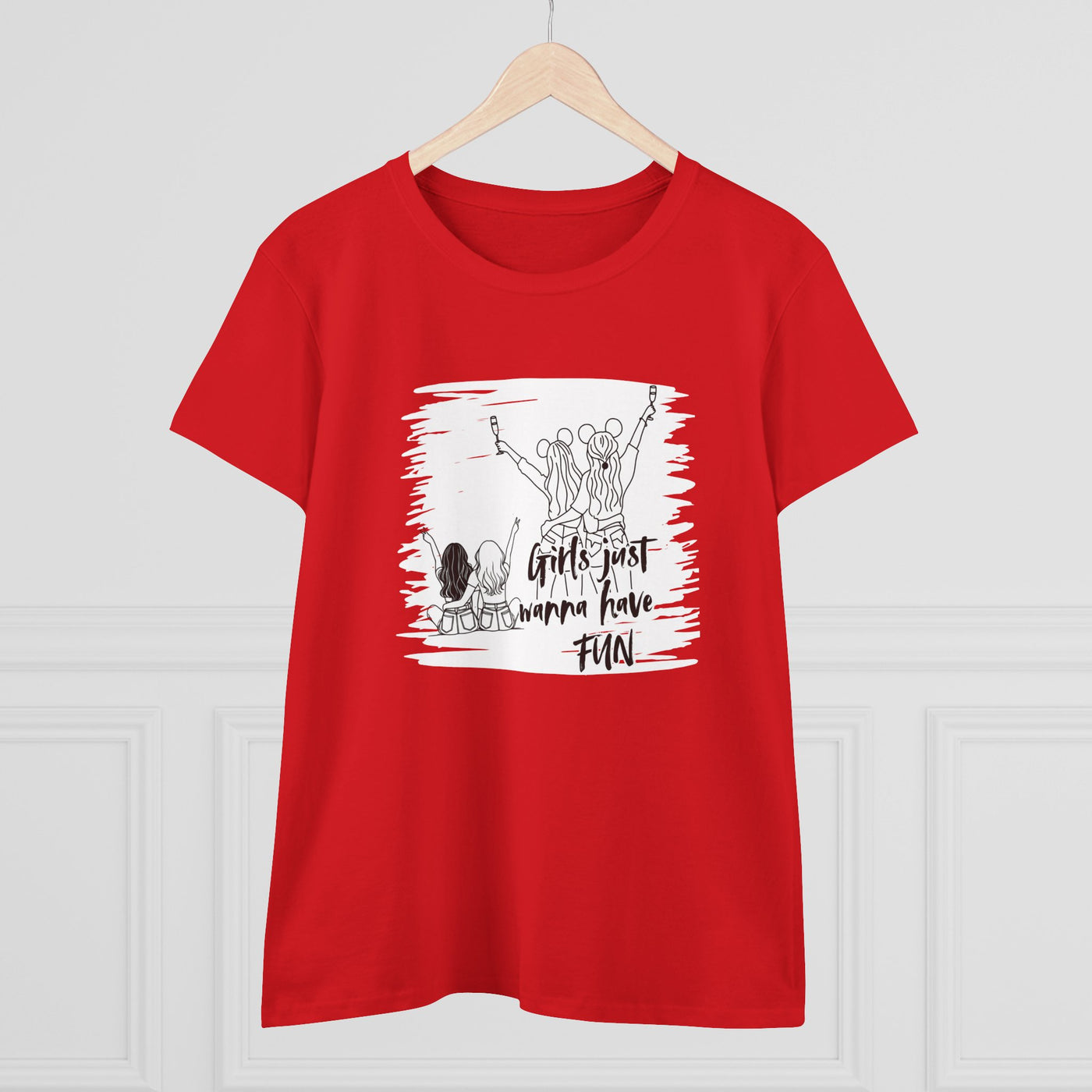 Girls Just Wanna Have Fun Cotton Tee - Women's Midweight Casual Shirt