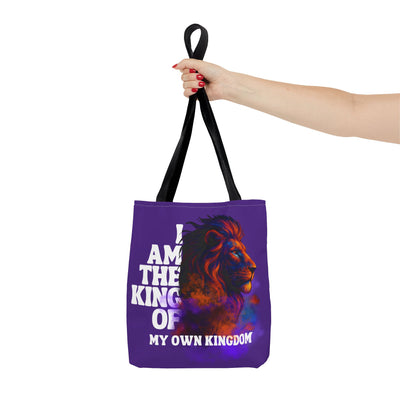Regal Lion Tote Bag - I Am the King of My Own Kingdom, Canvas Bag,