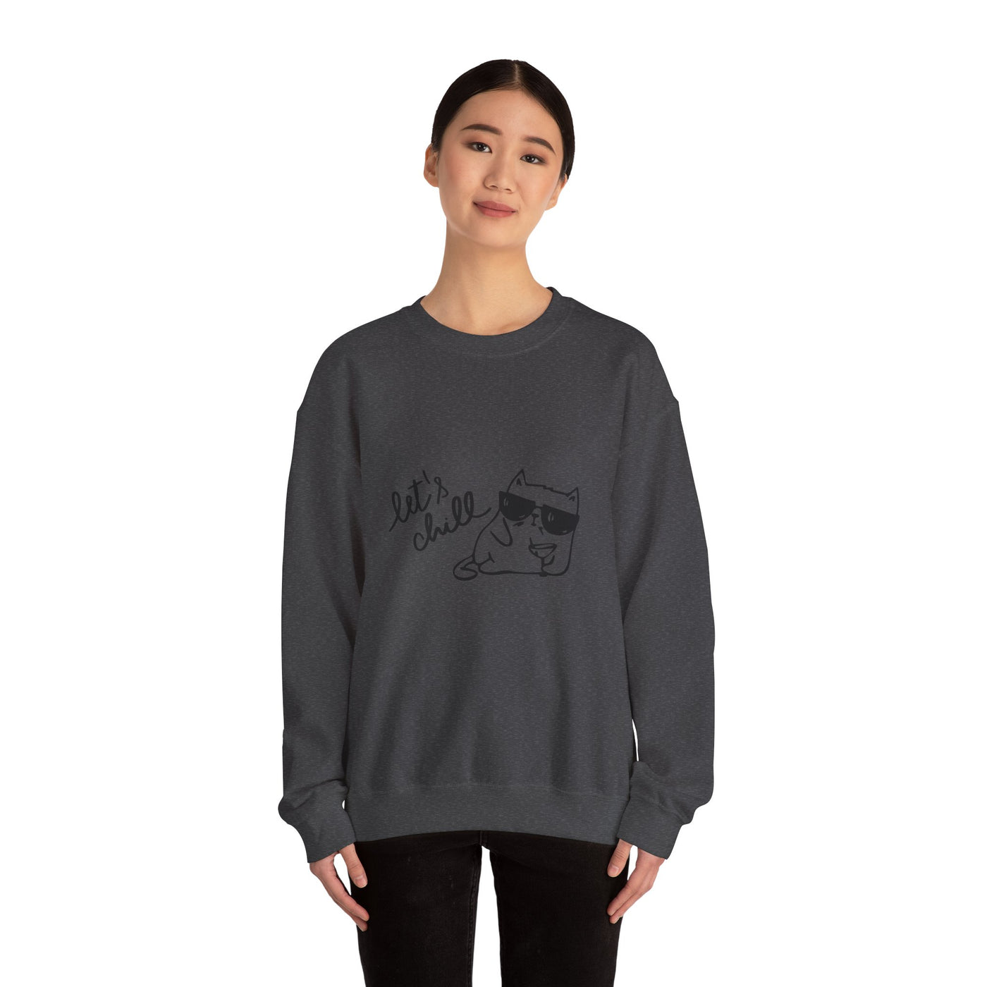 Let's Chill Cat Sweatshirt - Unisex Garment-Dyed Pullover for Cozy Days