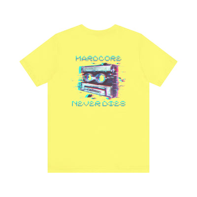 Techno - Hardcore Never Dies - Retro Graphic Tee, 90s Aesthetic Shirt unisex