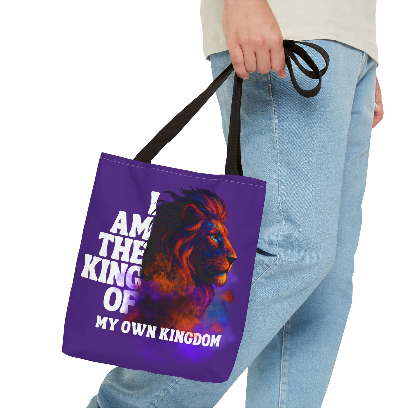 Regal Lion Tote Bag - I Am the King of My Own Kingdom, Canvas Bag,