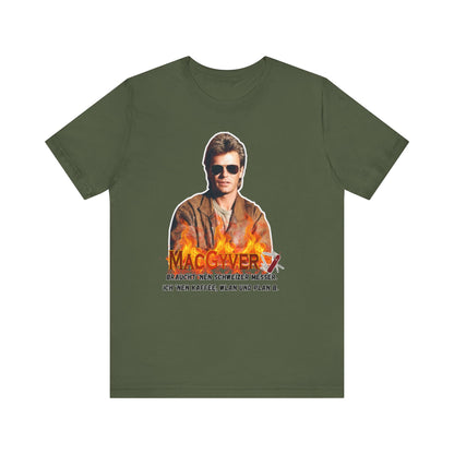 MacGyver Inspired Unisex Jersey Tee - 'Ich Nehm Kaffee, WLAN und Plan B'