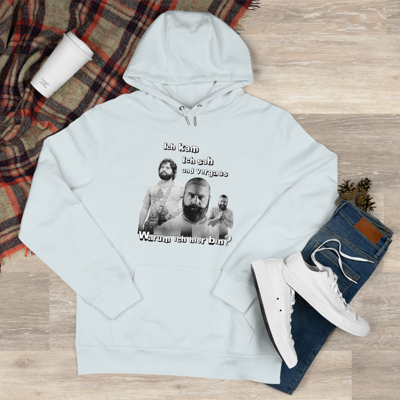 Hoodie Unisex Witz  Alan Garner– Ich kam ich sah und vergaß - Warum ich hier bin!