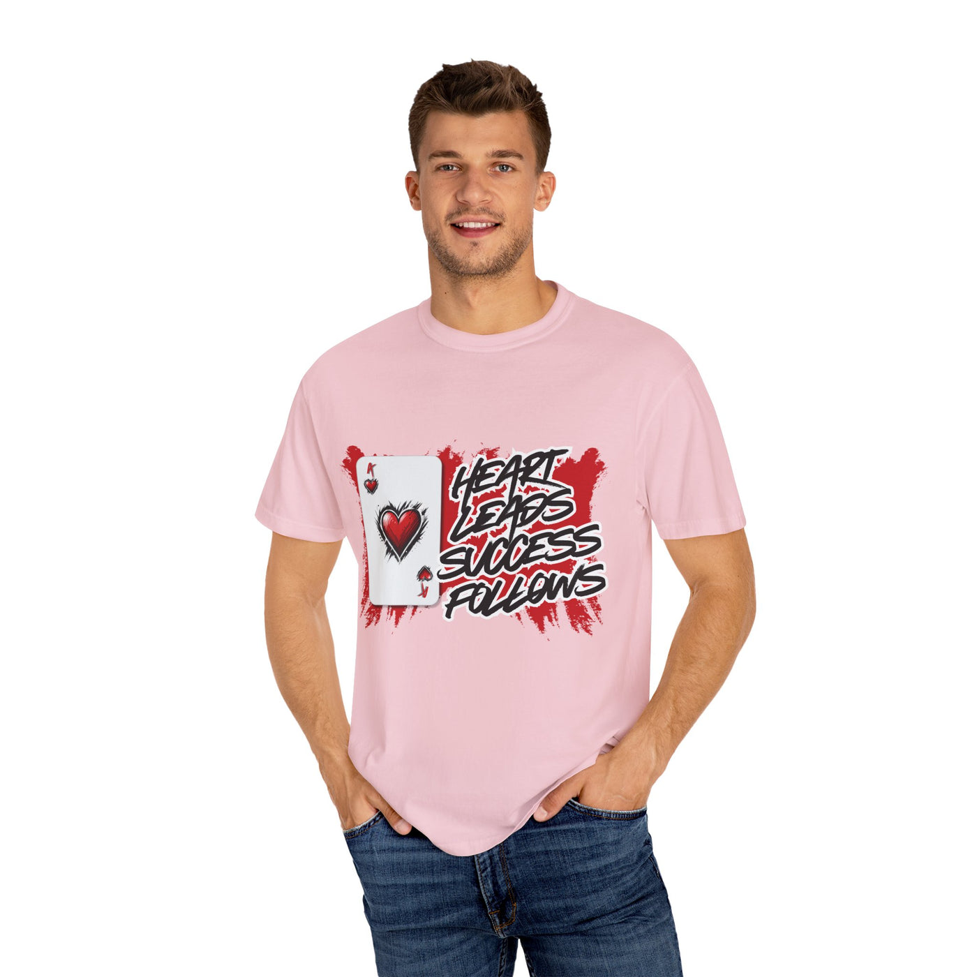 Heart Leads Success Unisex Heavy Cotton Tee | Graphic Tee | Casual Wear | Gift for Gamers | Inspirational Fashion | Streetwear
