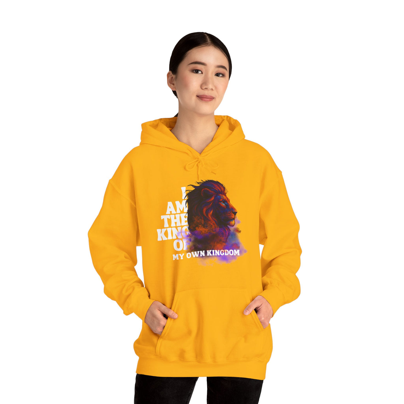 Inspirational Lion Hoodie "i am the king of my kingdom"