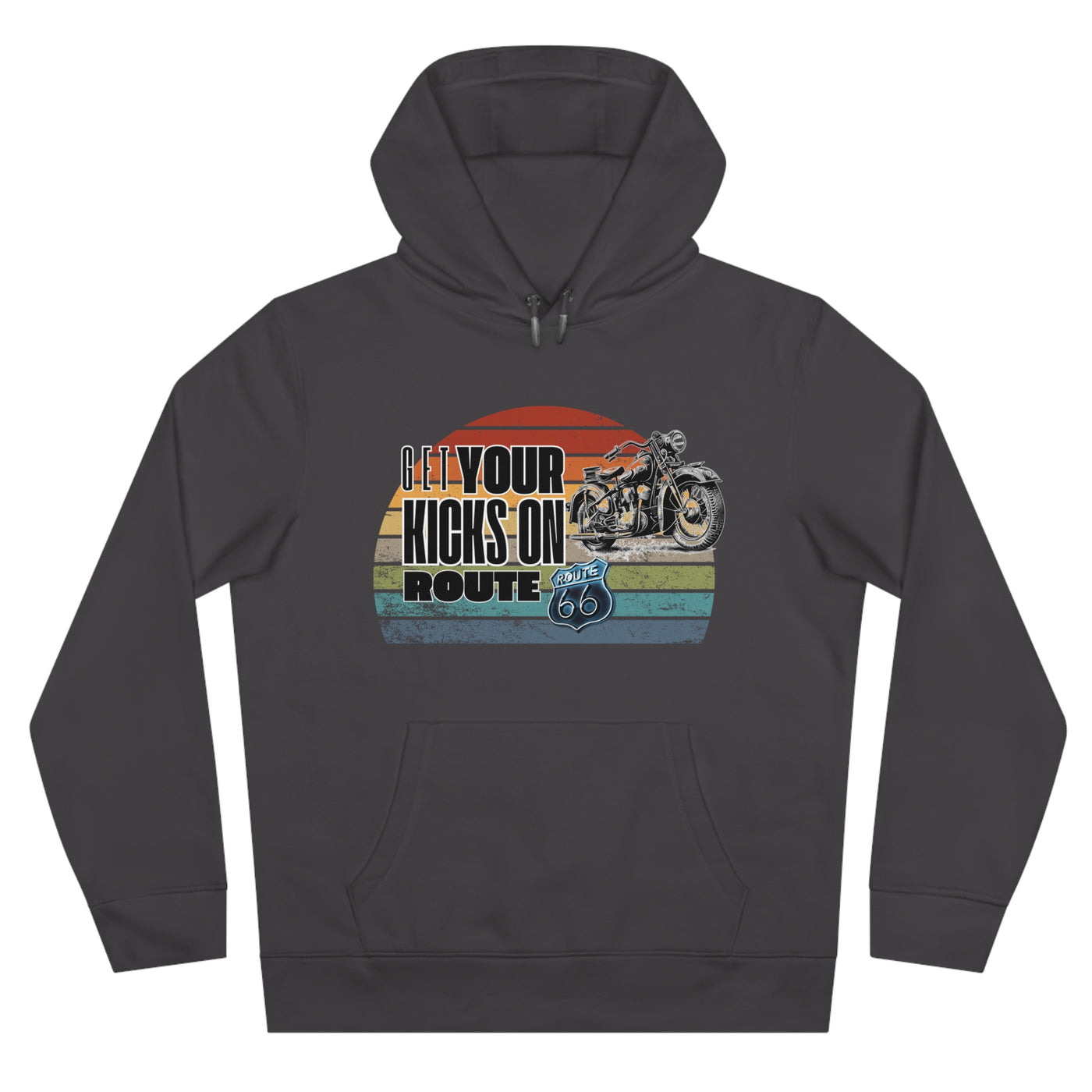 Retro Route 66 Motorcycle Hoodie Sweatshirt - Get your kicks on route 66