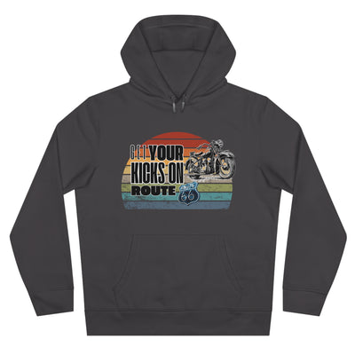 Retro Route 66 Motorcycle Hoodie Sweatshirt - Get your kicks on route 66