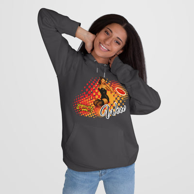 Retro Pin-Up Queen Hooded Sweatshirt - 'Wow' Graphic