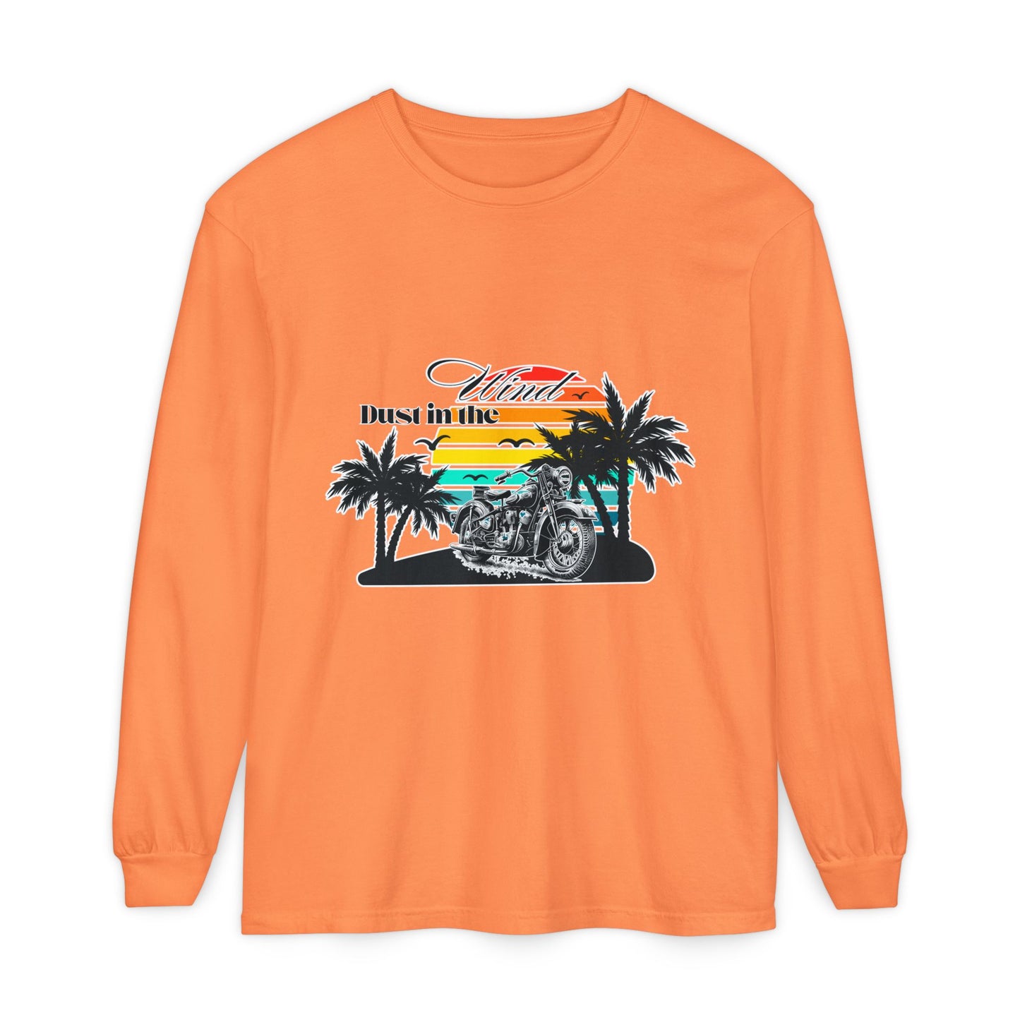 Dust in the Wind - Vintage Motorcycle & Sunset Design