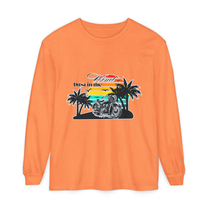 Dust in the Wind - Vintage Motorcycle & Sunset Design