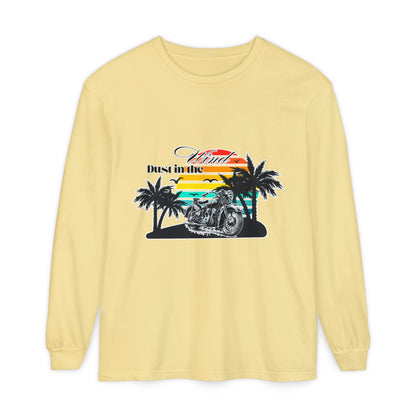 Dust in the Wind - Vintage Motorcycle & Sunset Design