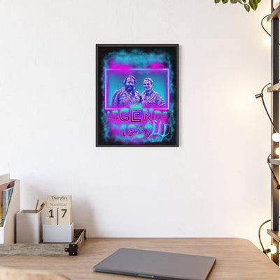 Retro Legends Poster with Wooden Frame - 1967 Nostalgia Art Bud Spencer &amp; Terence Hill