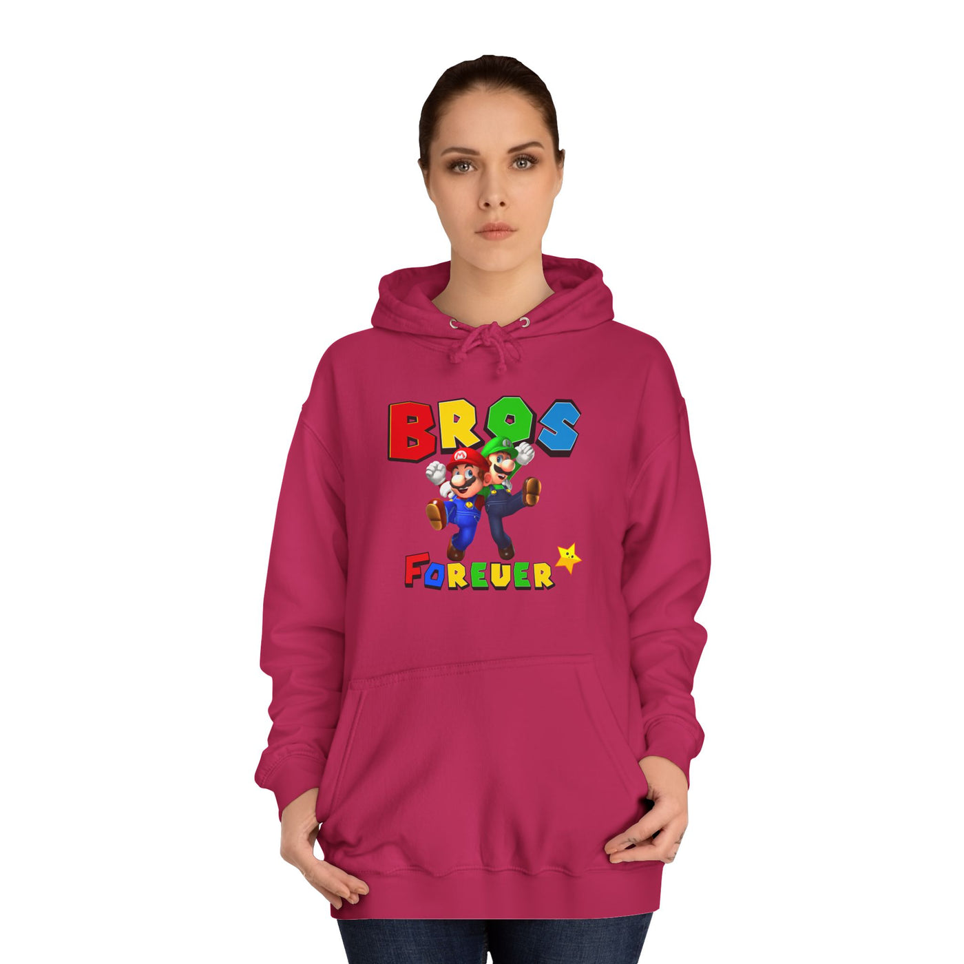 Super Bros College Hoodie, Unisex Gaming Hoodie