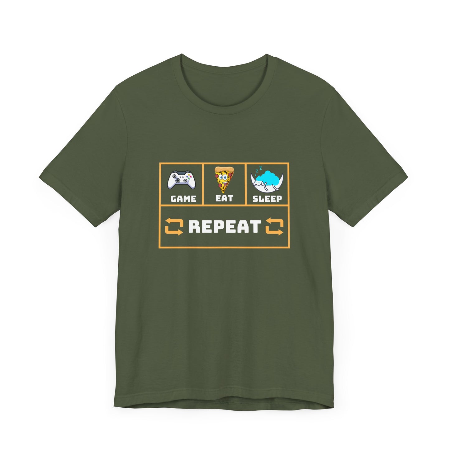 Gamer's Motto shirt: Eat, Sleep, Game, Repeat- T-Shirt