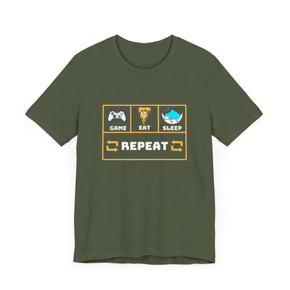 Gamer's Motto shirt: Eat, Sleep, Game, Repeat- T-Shirt