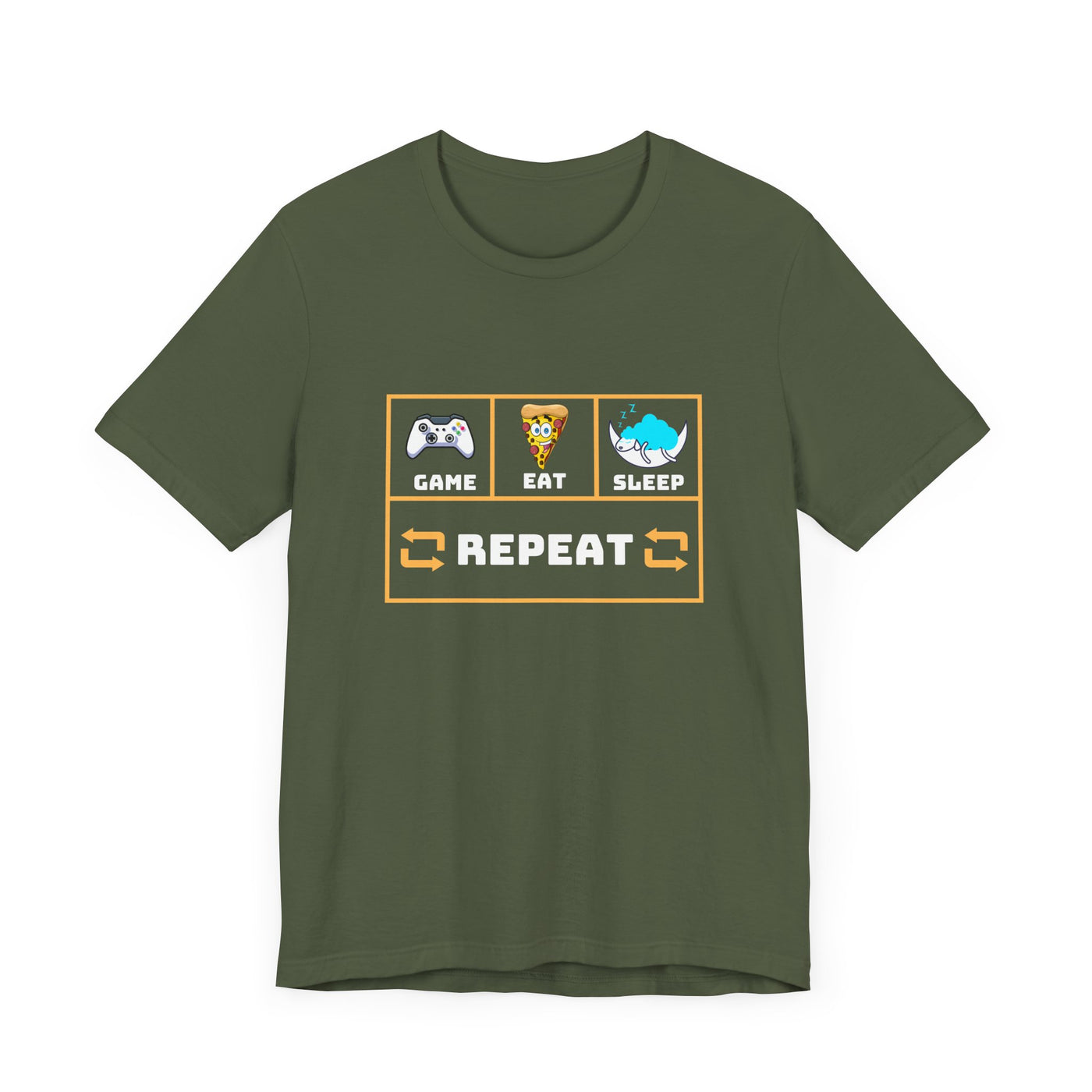 Gamer's motto shirt: Eat, Sleep, Game, Repeat T-shirt
