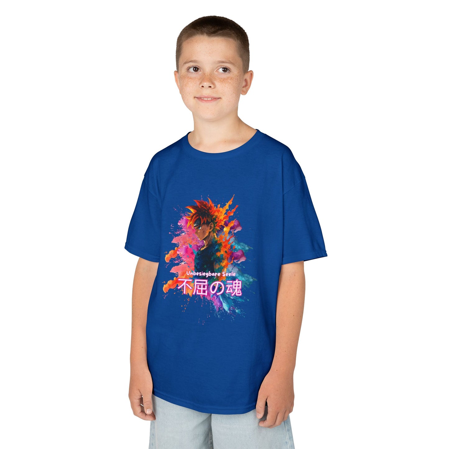 "unbesiegbare Seele" Vibrant Kids Jersey Tank Top - Colorful Anime Design