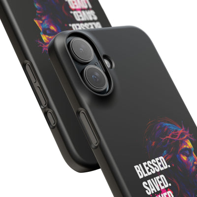 Blessed Saved loved - Snap Case - Jesus