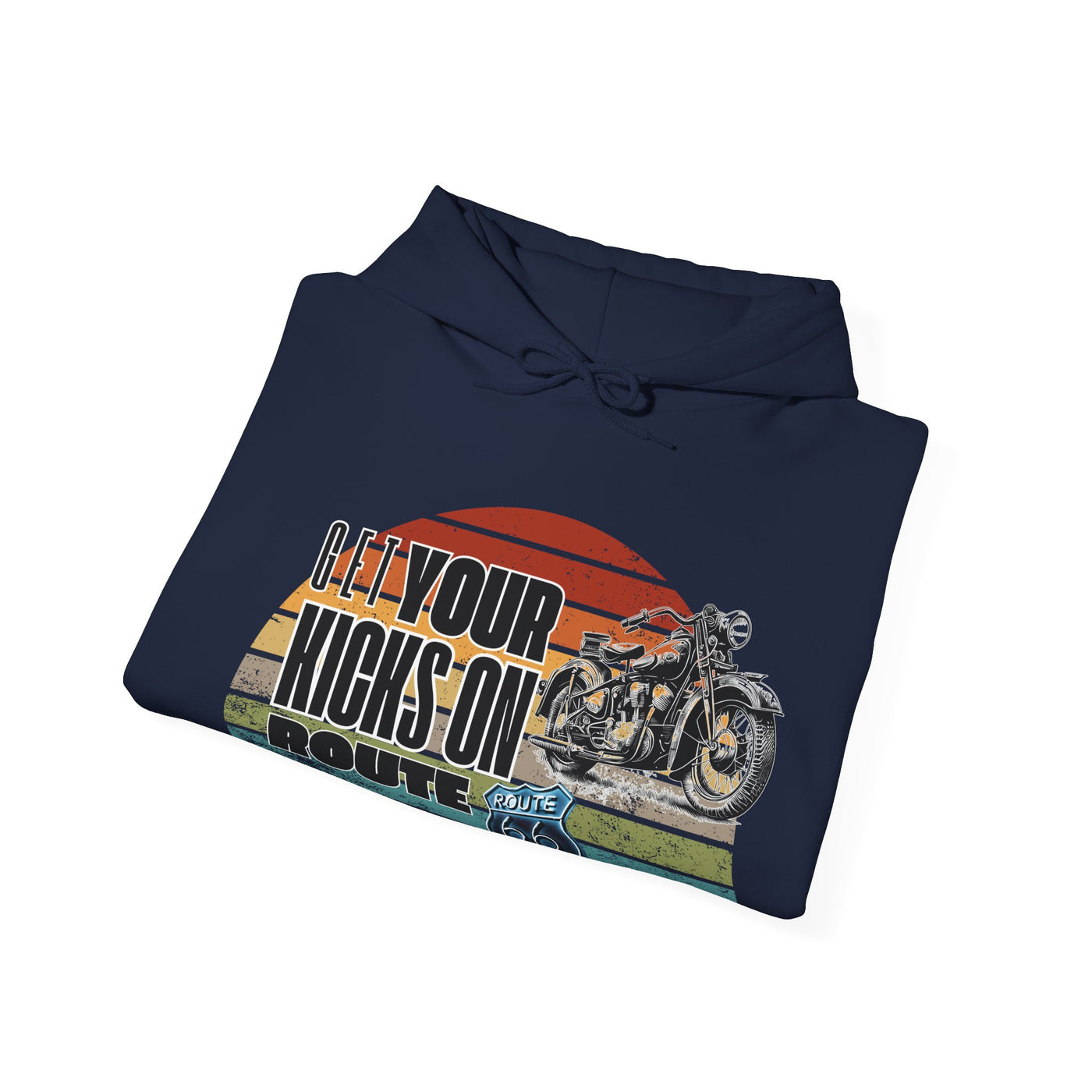Retro Motorcycle Adventure Hoodie - 'Get Your Kicks On Route 66'