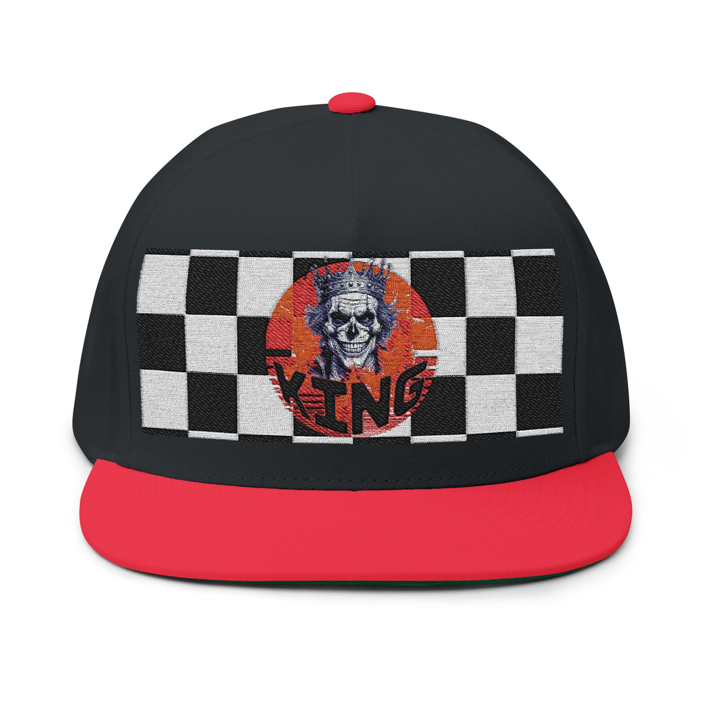 King Embroidered King skull - Flat Bill Cap, Snapback Hat