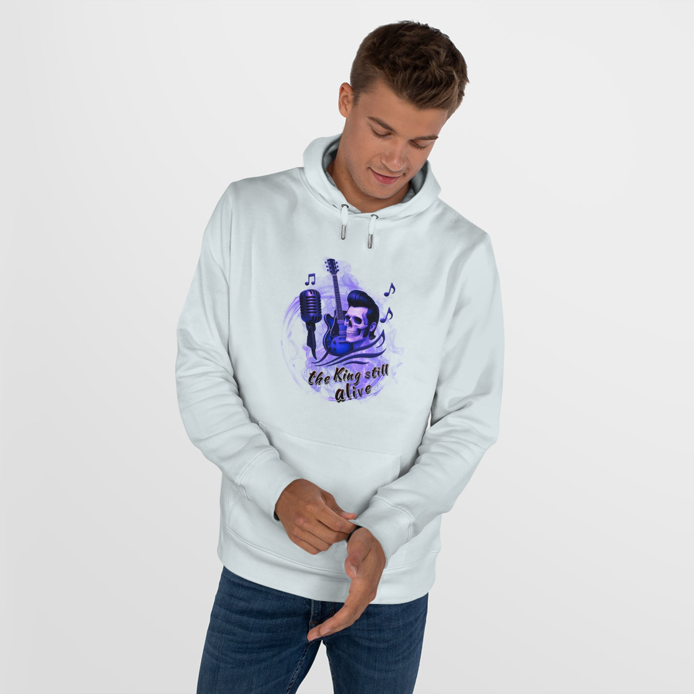 Rock 'n' Roll King Hooded Sweatshirt - 'The King Still Alive' Graphic