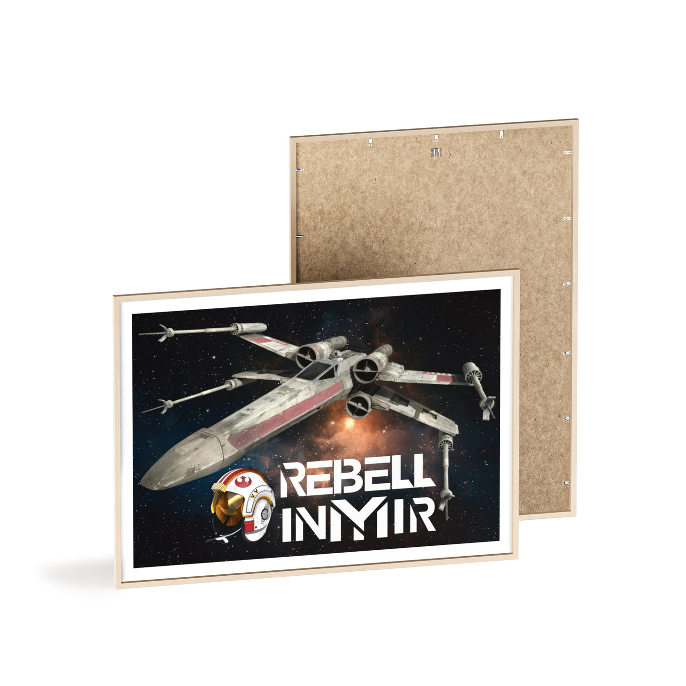 Star Wars X-Wing Fighter Poster with Wooden Frame - Rebel Inyir Decor