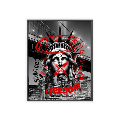 Freedom Poster with Wooden Frame - NYC Decor, Wall Art