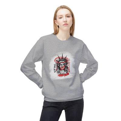 Freedom Statement Sweatshirt - Statue of Liberty muted but not unbroken
