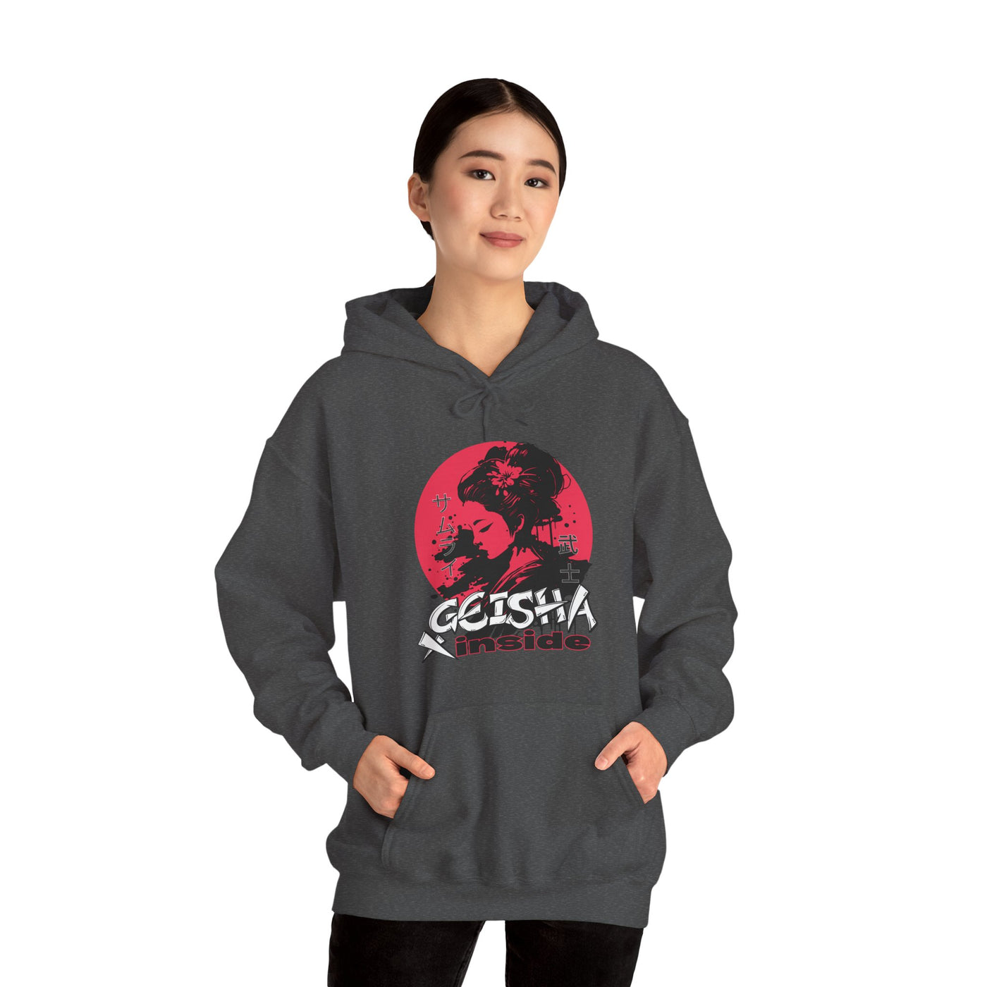 "Geisha Inside"Fleece Hoodie, Cozy