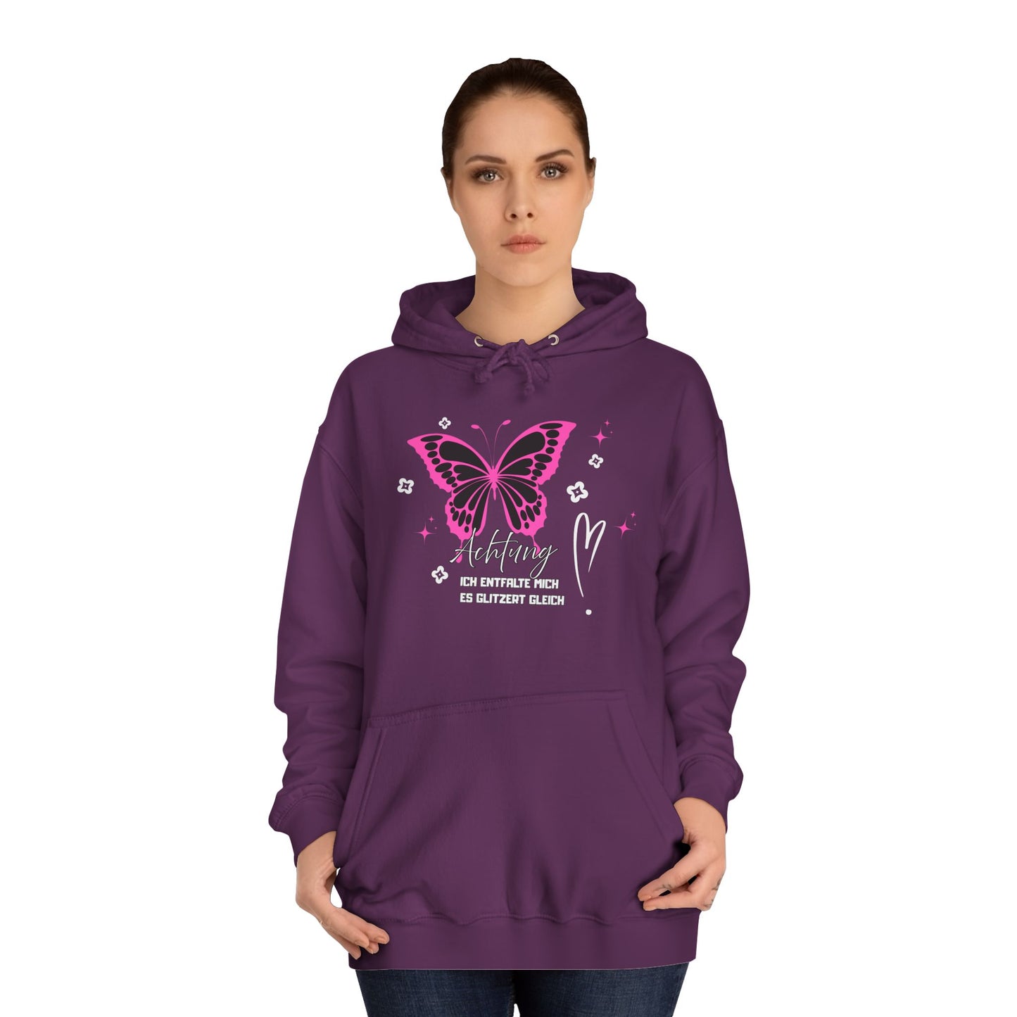 Hoodie Achtung ich entfalte mich - es glitzert gleich