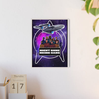 Starship Adventure Poster with Wooden Frame | Sci-Fi Wall Art, Geek Decor,