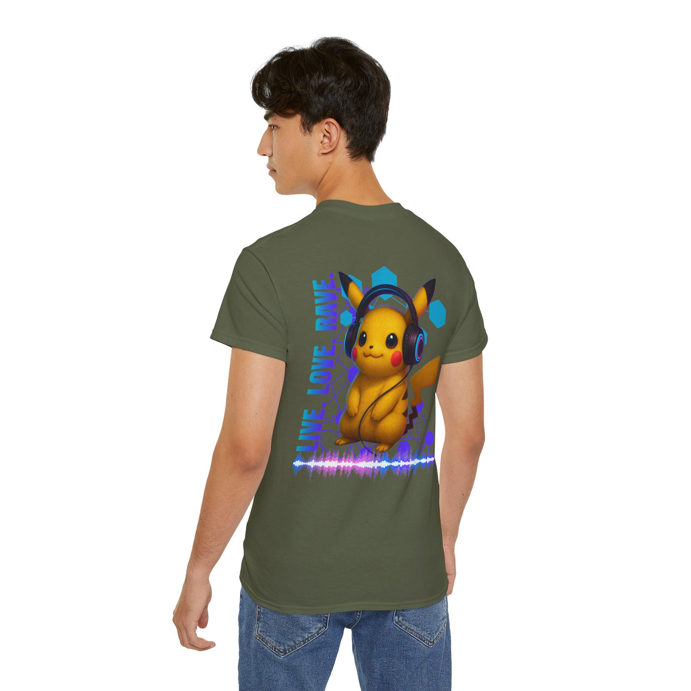 Rave T-Shirt, Fun Music Shirt, Live Love Rave - Techno - Pokemon